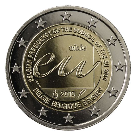 2 euros conmemorativa Presidencia Belga del Consejo de la Unión Europea